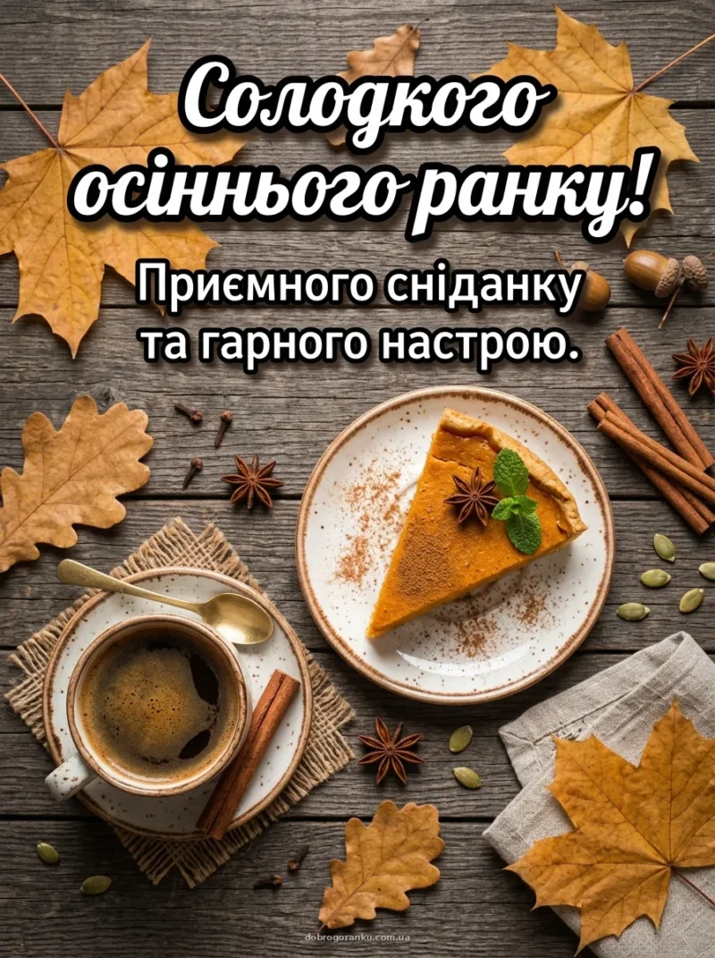 Ароматна кава та гарбузовий пиріг — Солодкого та затишного вівторка!