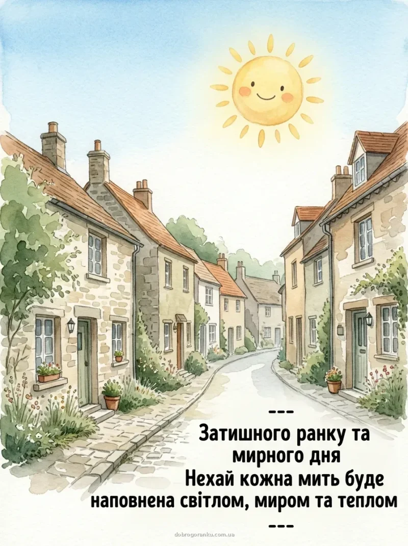 Блакитне небо та сонячне проміння — Затишного ранку та мирного дня