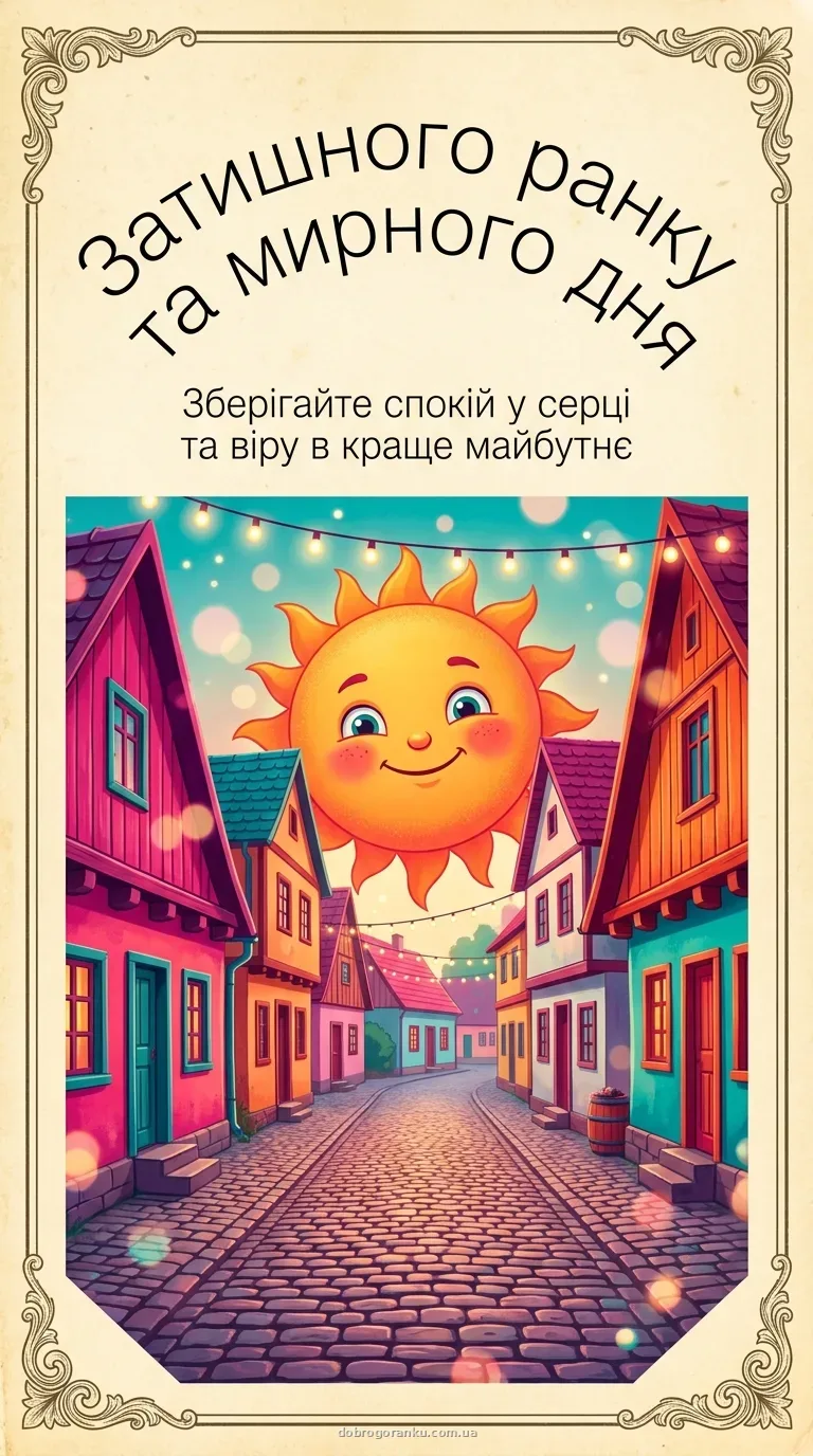 Усміхнене сонечко — доброго ранку мирного неба картинки українською мовою