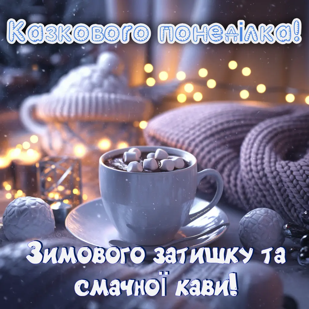 Чудового ранку і відмінного настрою. Доброго понеділка, зимовий затишок, кава