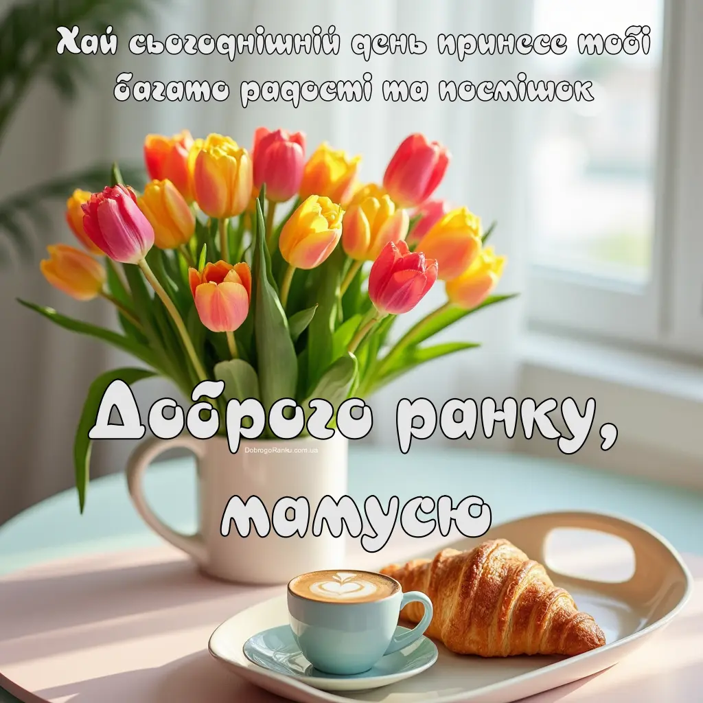 Доброго ранку мамусю - тюльпани
