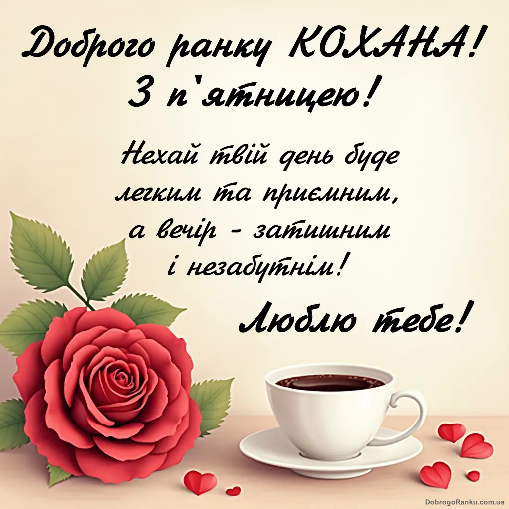 Доброго ранку п'ятниці кохана