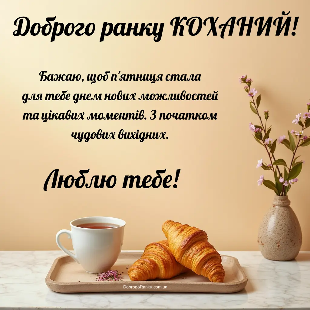 Доброго ранку п'ятниці коханий