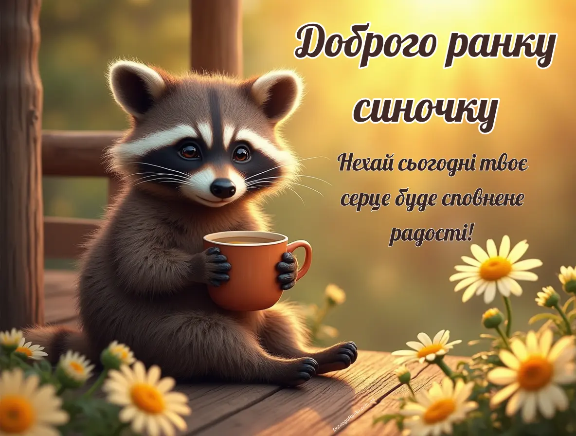 Доброго ранку синочку листівка з привітанням
