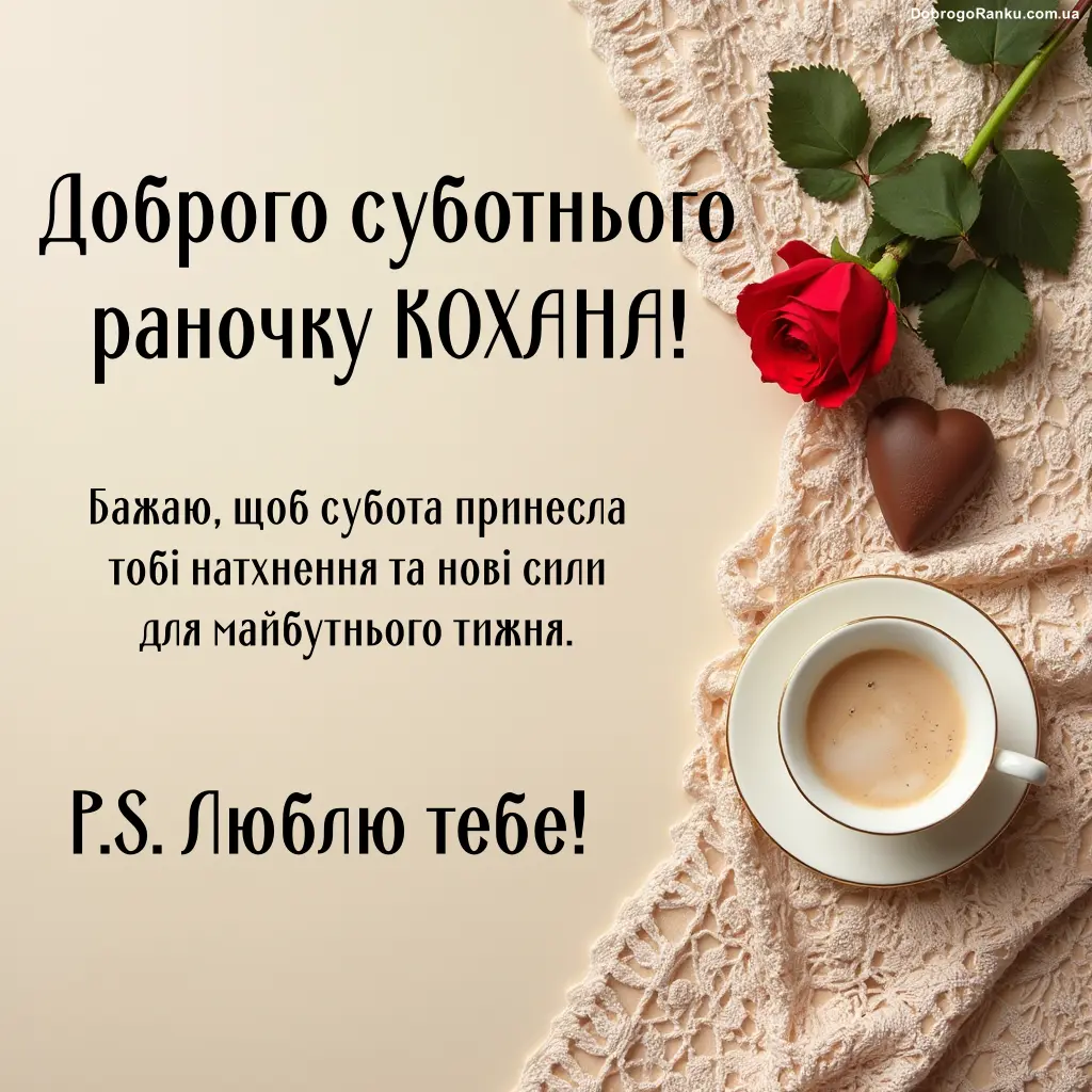 Доброго суботнього ранку кохана