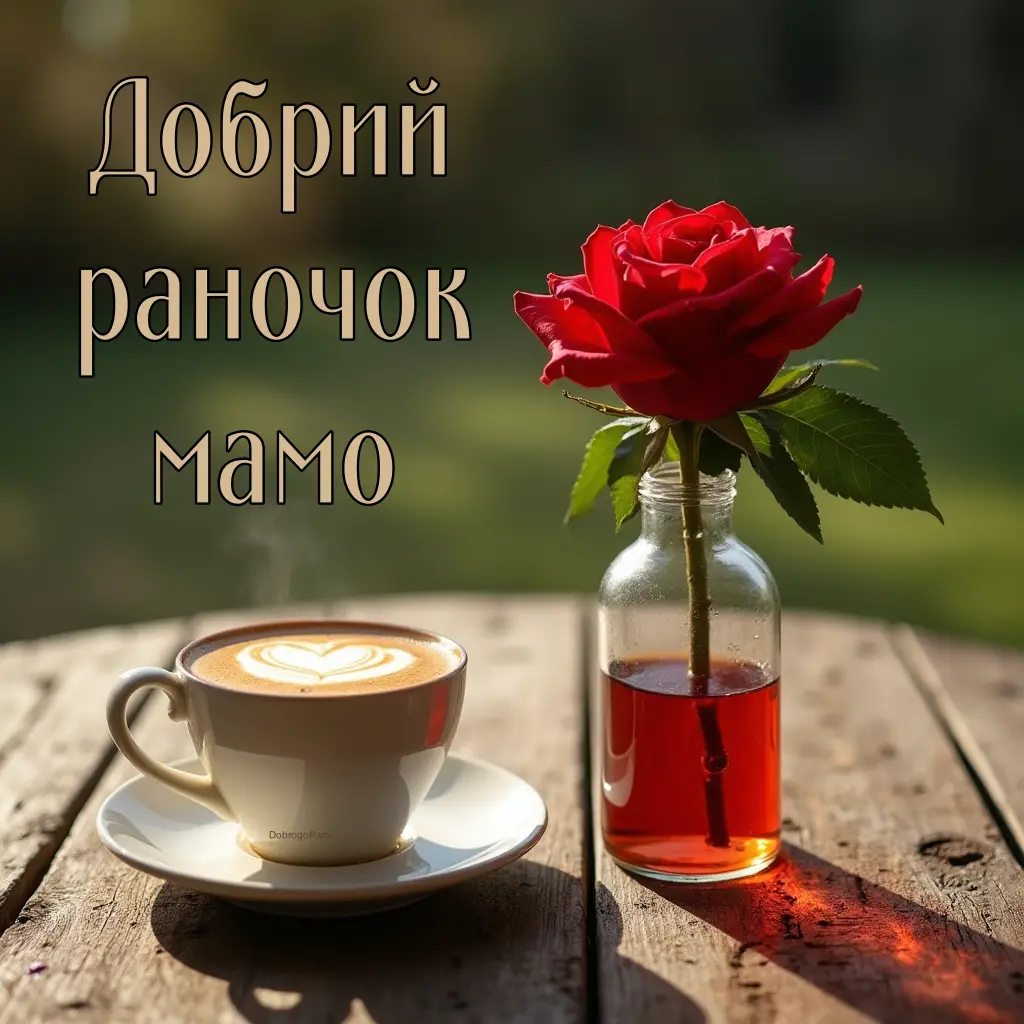Добрий раночок мамо - зображення з побажанням, троянда