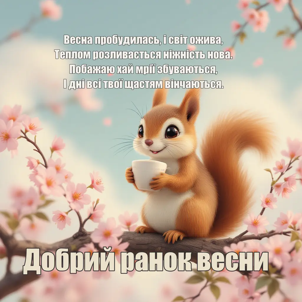 Добрий ранок весни у листівках - квіти