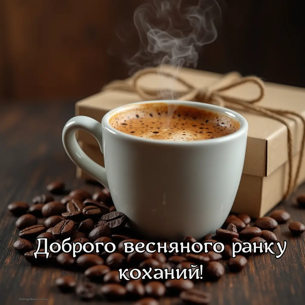 Картинка доброго весняного ранку коханий - кава