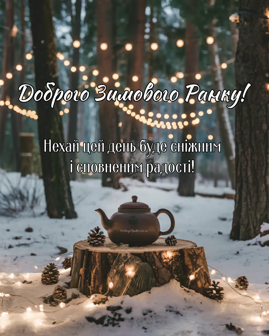 Картинка з побажанням гарного зимового ранку для чудового початку дня