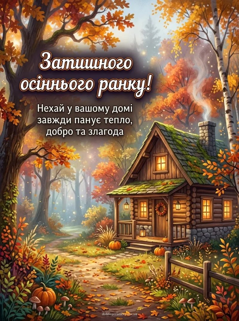 Казковий осінній будиночок у листі — Затишного осіннього ранку!