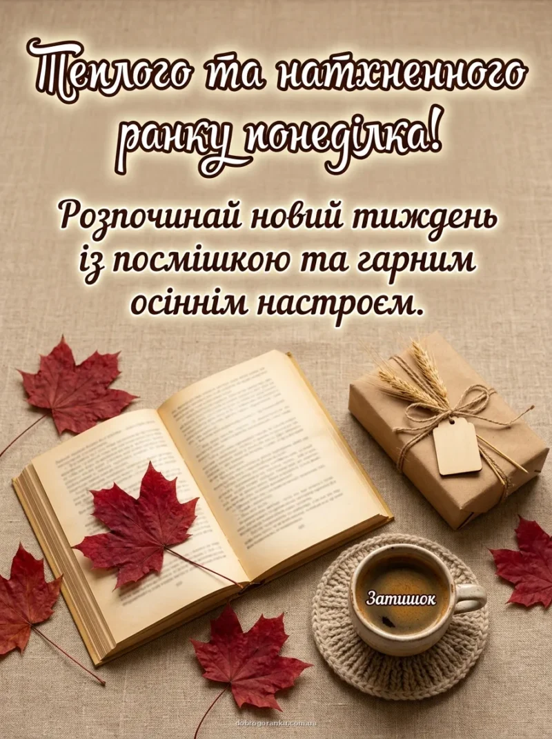 Книжка та ароматний еспресо серед кленових листків — Затишного ранку!