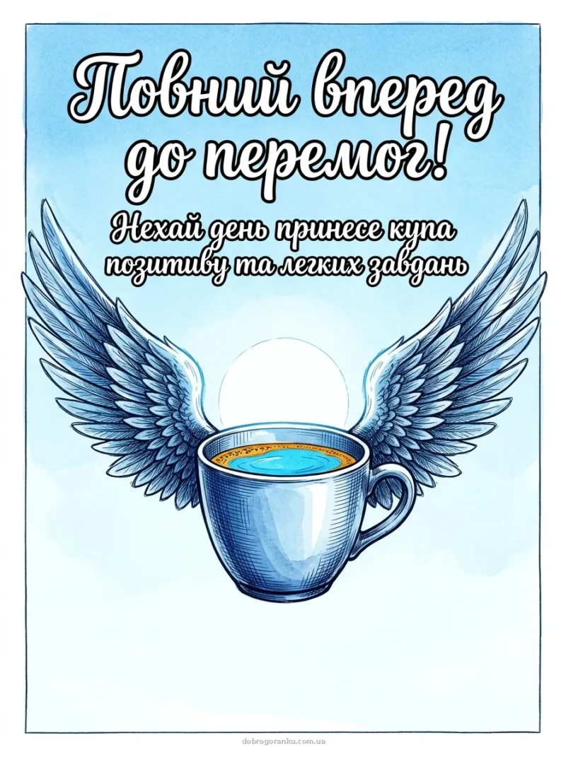 Кавова чашка — гарне побажання доброго ранку