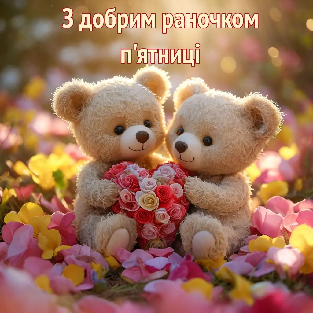 Побажання доброго ранку п'ятниці - ведмедики