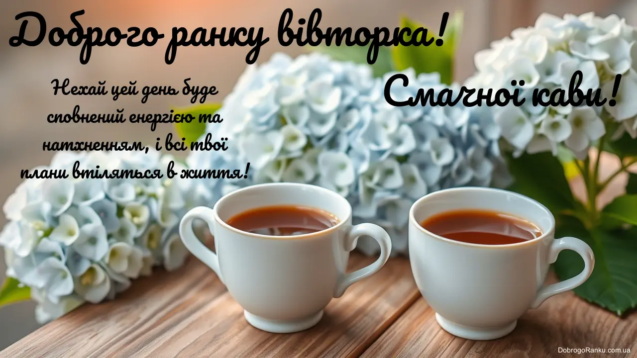 Листівка з добрим ранком вівторка