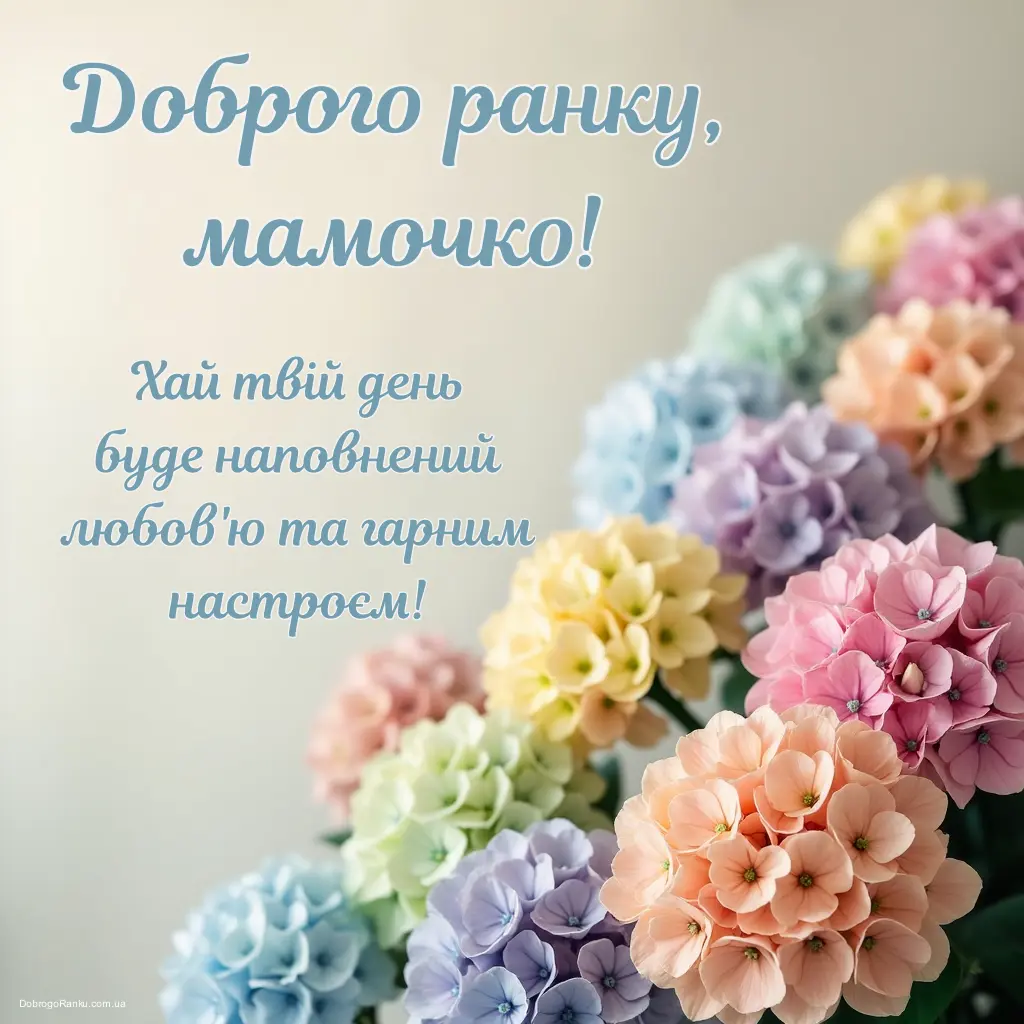 Листівка з побажанням доброго ранку мамочко