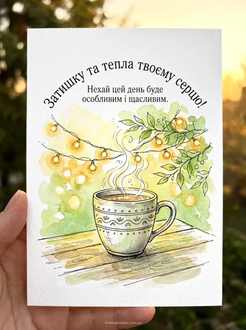 Мерехтливі вогники та кава — Затишний ранок коханому