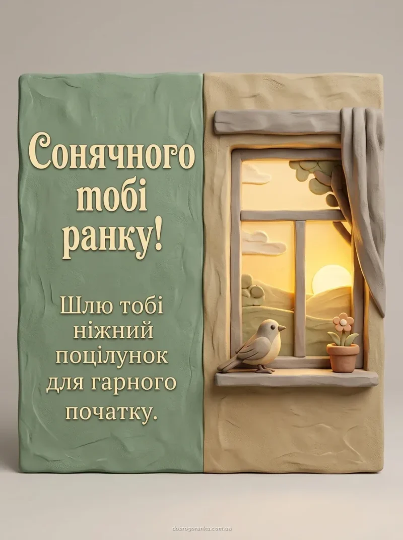 Ніжне сонце та ранковий пейзаж — Побажання з добрим ранком