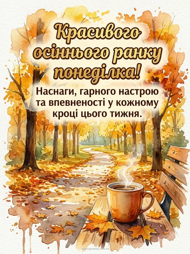 Осіння алея парку з золотим листям — Вдалого осіннього тижня!