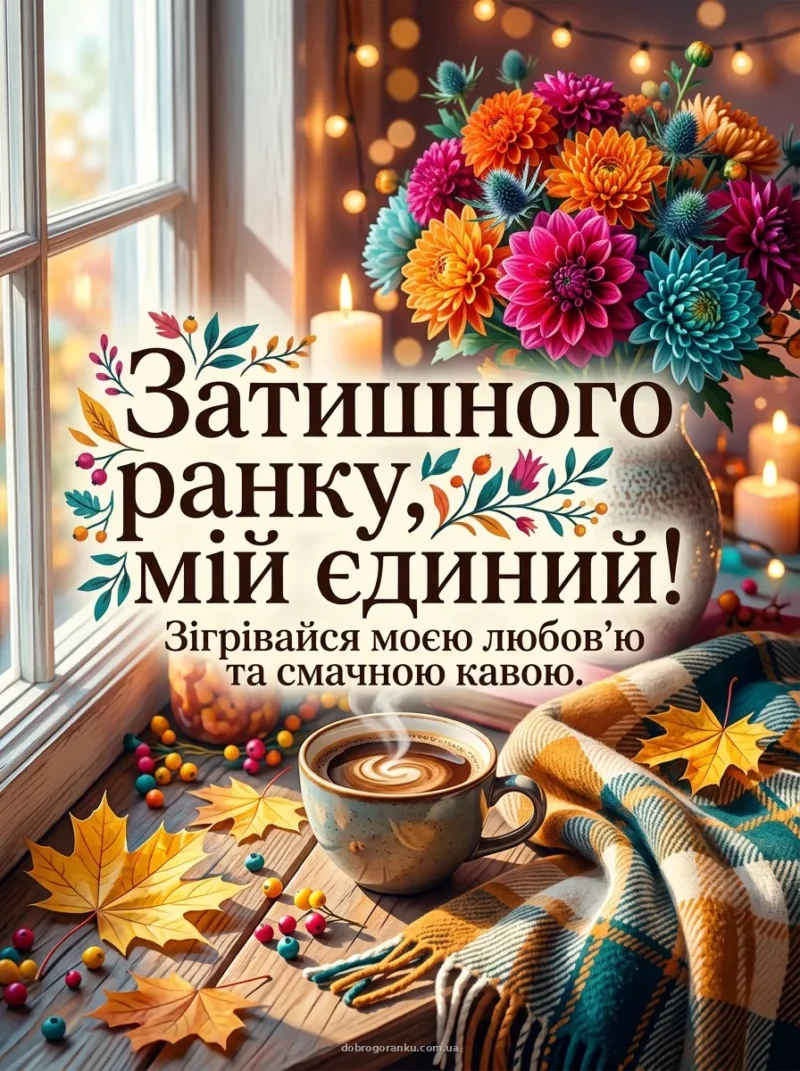 Осінній затишний ранок з кавою — Картинки доброго ранку коханий