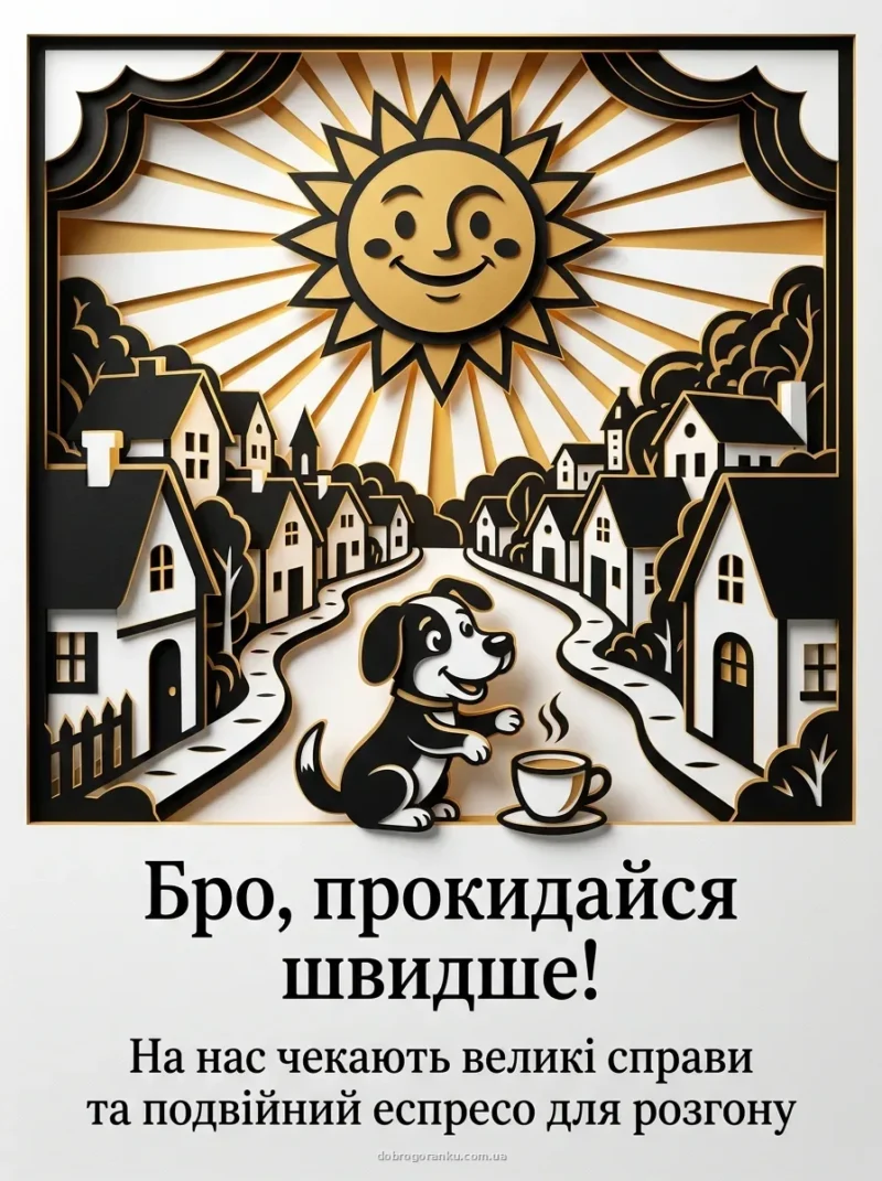 Песик просить каву — прикольне доброго ранку другу