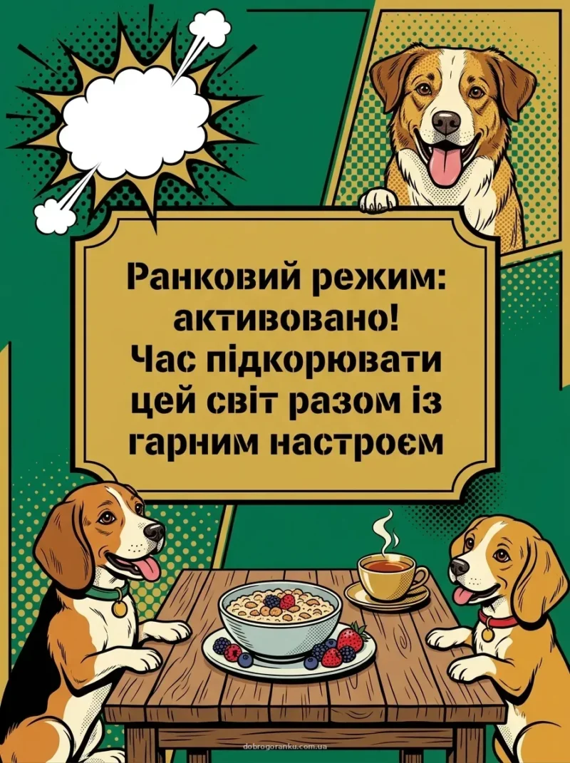 Песики на дівич-вечорі — прикольне ранкове побажання