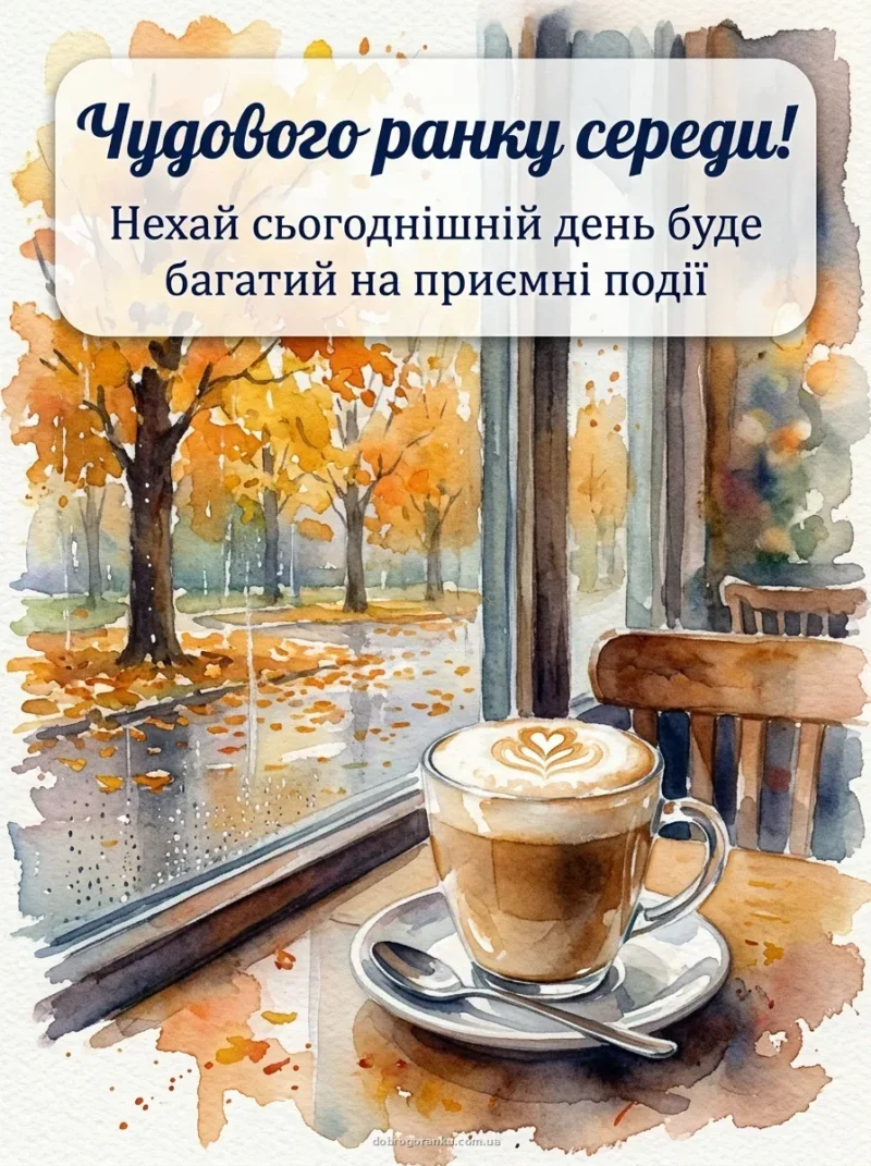 Плівкове фото кав'ярні восени — Затишного ранку середи!