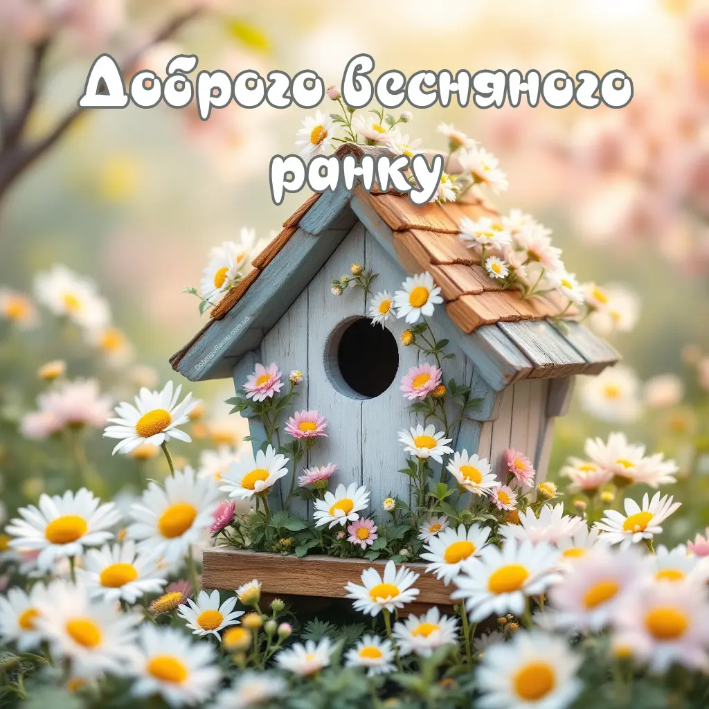 Побажання доброго весняного ранку в зображенні
