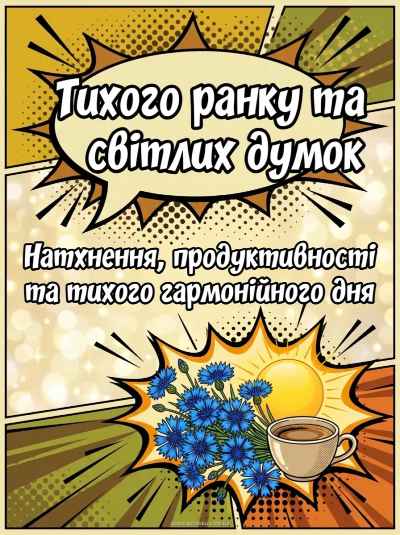 Польові волошки та кава — Тихого ранку та світлих думок
