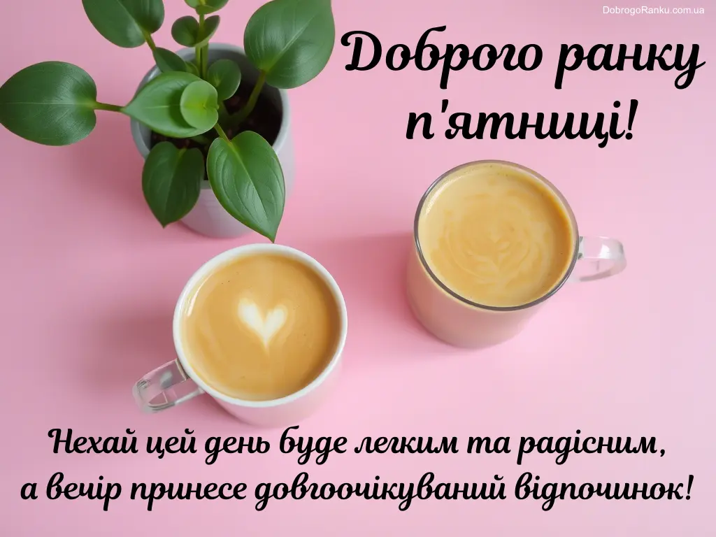 Привітання з п'ятницею доброго ранку