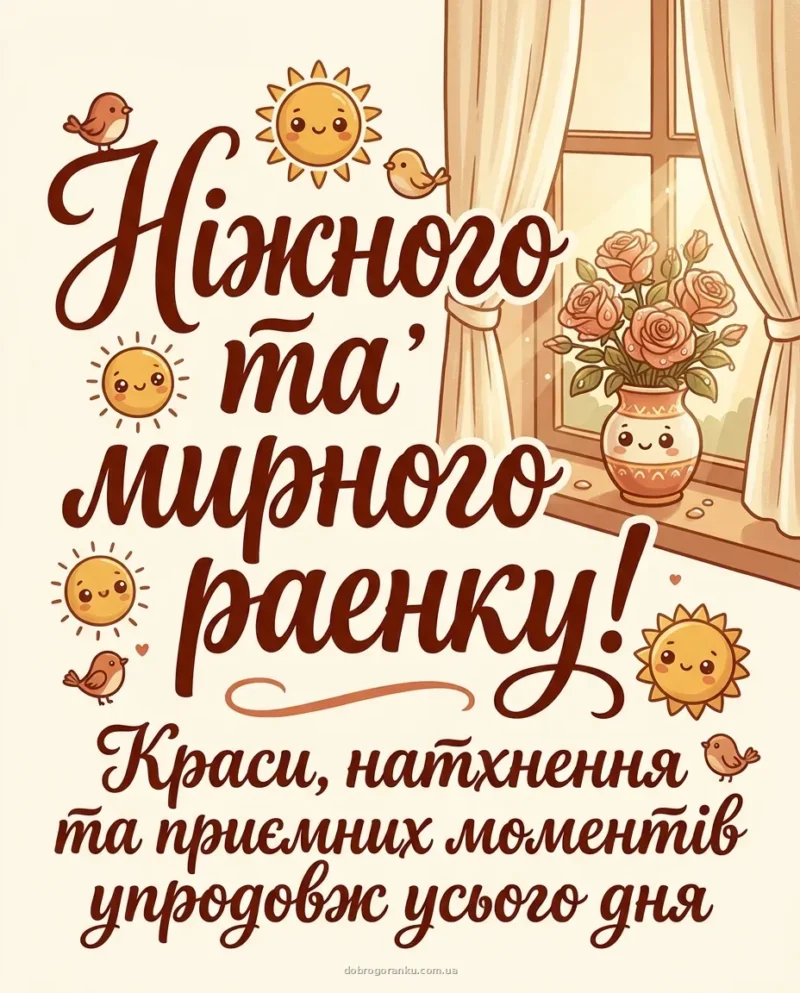 Ранкове вікно — доброго ранку мирного неба картинки українською