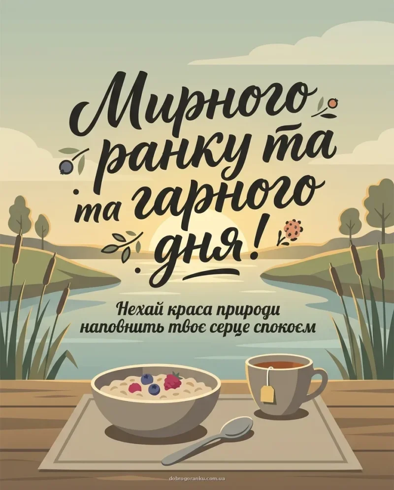 Сніданок — доброго ранку гарного дня мирного неба картинки українською мовою