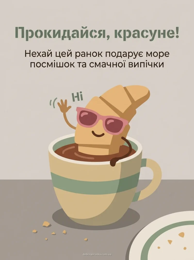 Сонний солодкий круасан — ранкові приколи для подружки