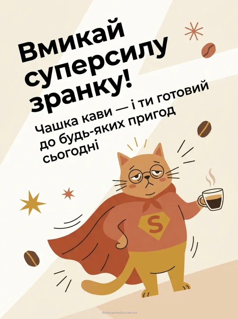 Сонний супергерой з кавою — прикольні ранкові приколи