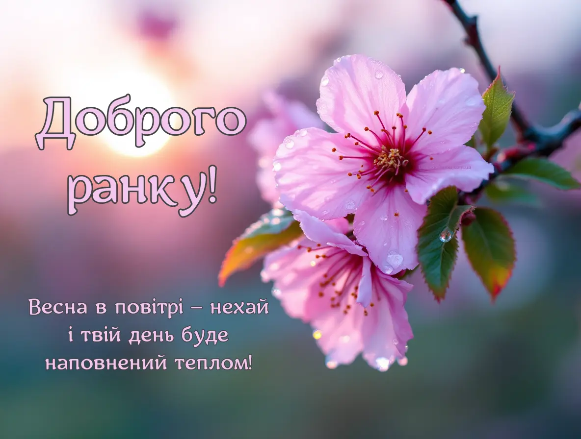 Весняне привітання з добрим ранком - цвіт сакури