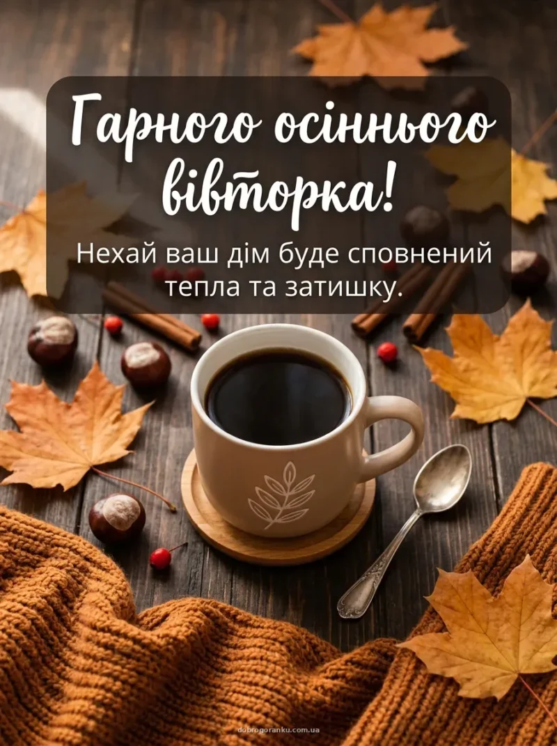 Вікно із видом на осінній сад — Гарного та теплого дня!