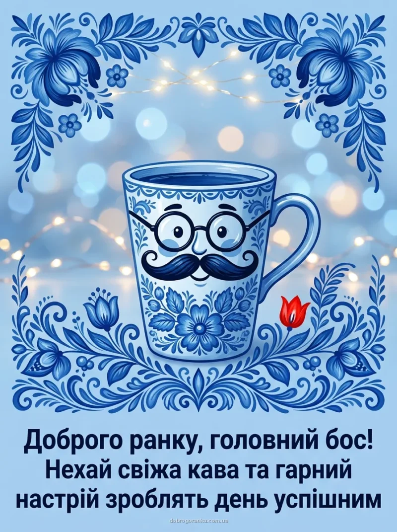Вусата чашка з кавою — прикольні приколи для тата