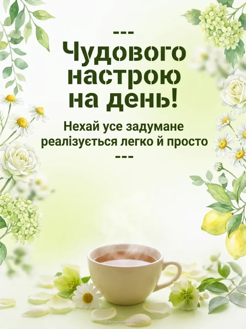 Запашний чай та ніжні квіти — Чудового настрою на день!