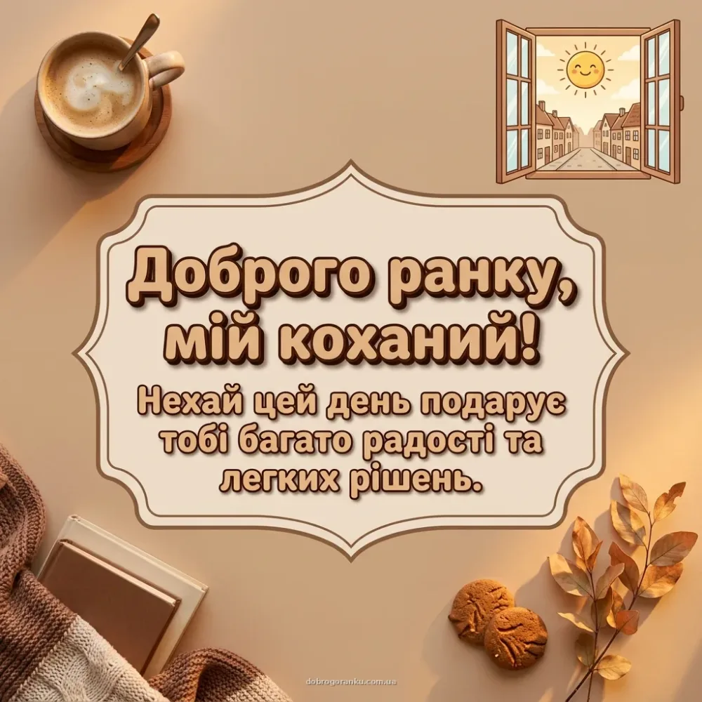 Доброго ранку коханий: картинки та теплі побажання