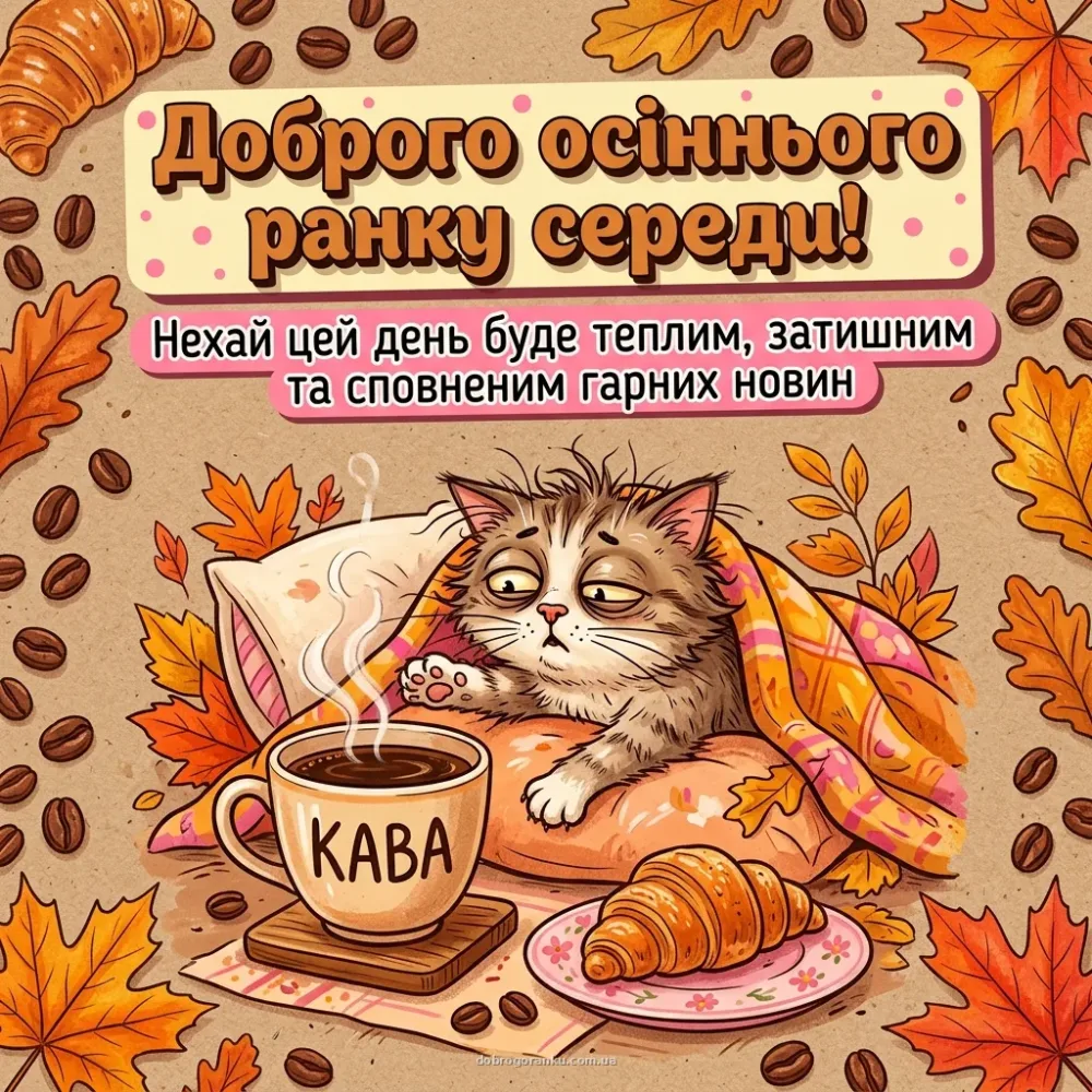 Доброго осіннього ранку середи: картинки та затишні побажання