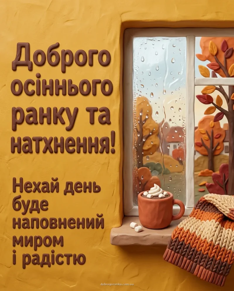 Осіннє вікно — доброго осіннього ранку картинки прикольні українською