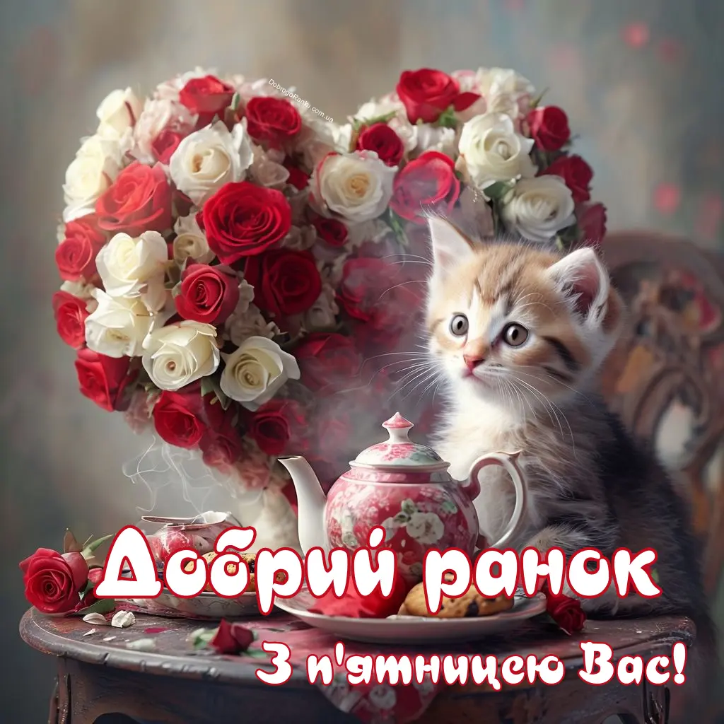 Побажання доброго ранку і привітання з п'ятницею