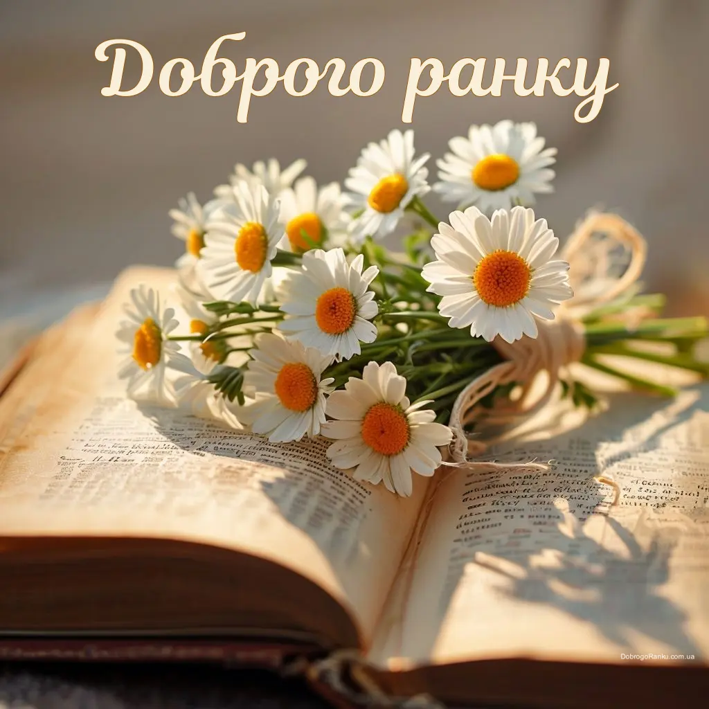 Зображення з побажанням доброго ранку: ромашки