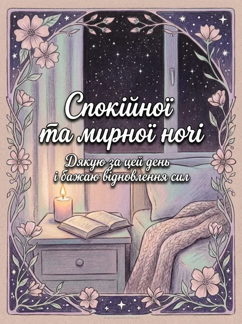 Зоряне небо та м'яке світло — Спокійної та мирної ночі